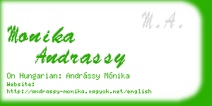 monika andrassy business card